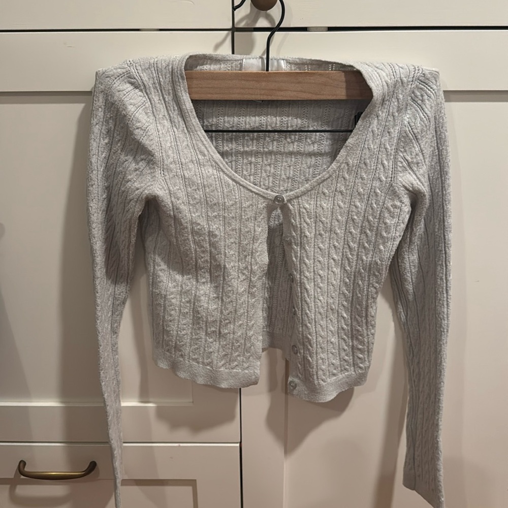 Gray cardigan